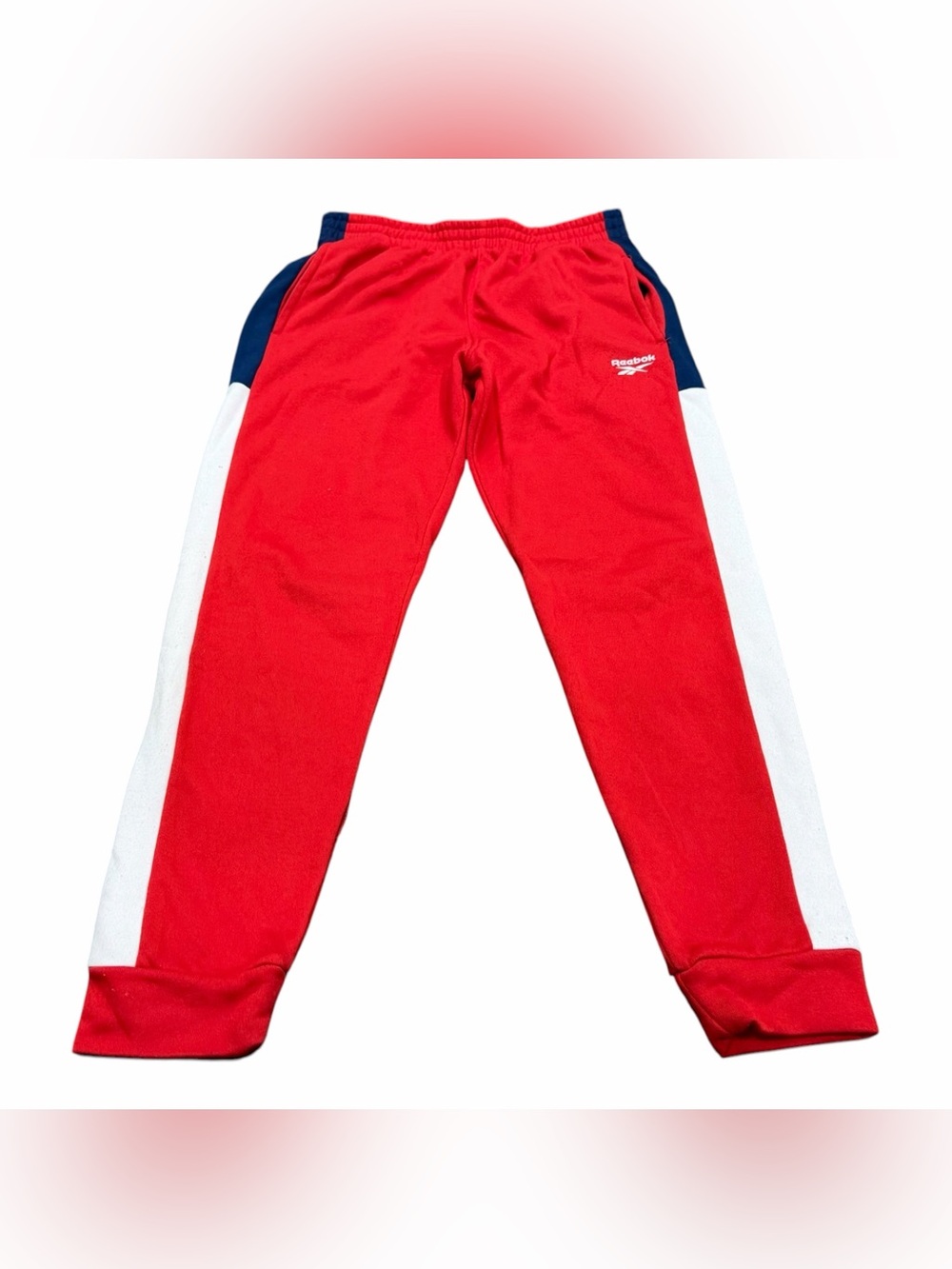 Reebok Boys Sweatpants Joggers, Size 14-16, Red White Blue